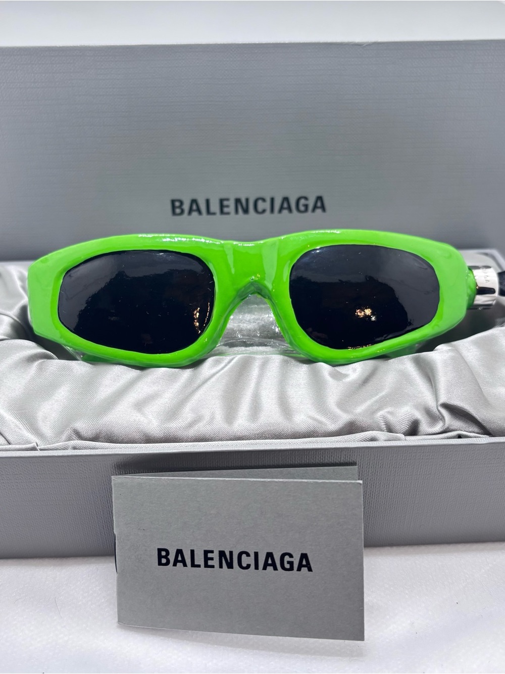 Balenciaga Bright Green Oval Glass Sunglasses Ornament